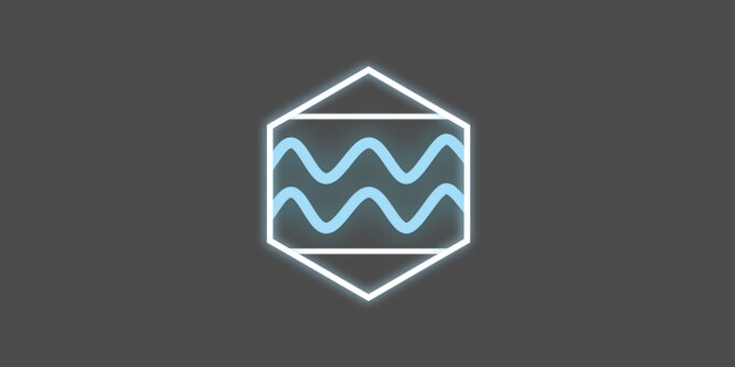 A light blue and white icon with light blue zigzags inside a circle on a dark grey background depicting the comfort band and silicone beading.
